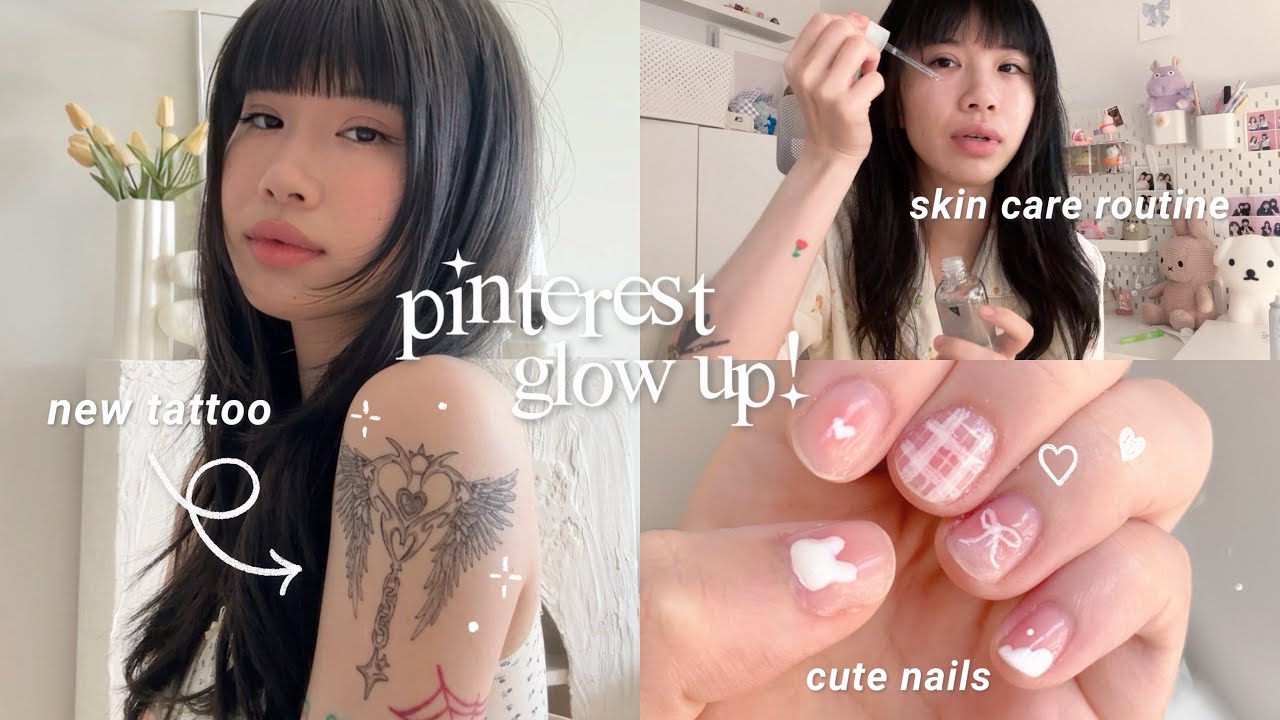 Pinterest Girl Glow Up 🎀 self care vlog, haircut, new tattoo, korean skincare routine & nails