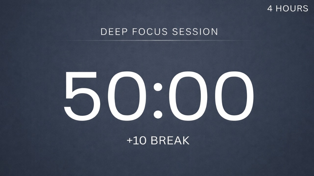 Pomodoro Timer for work | 4hours deep focus