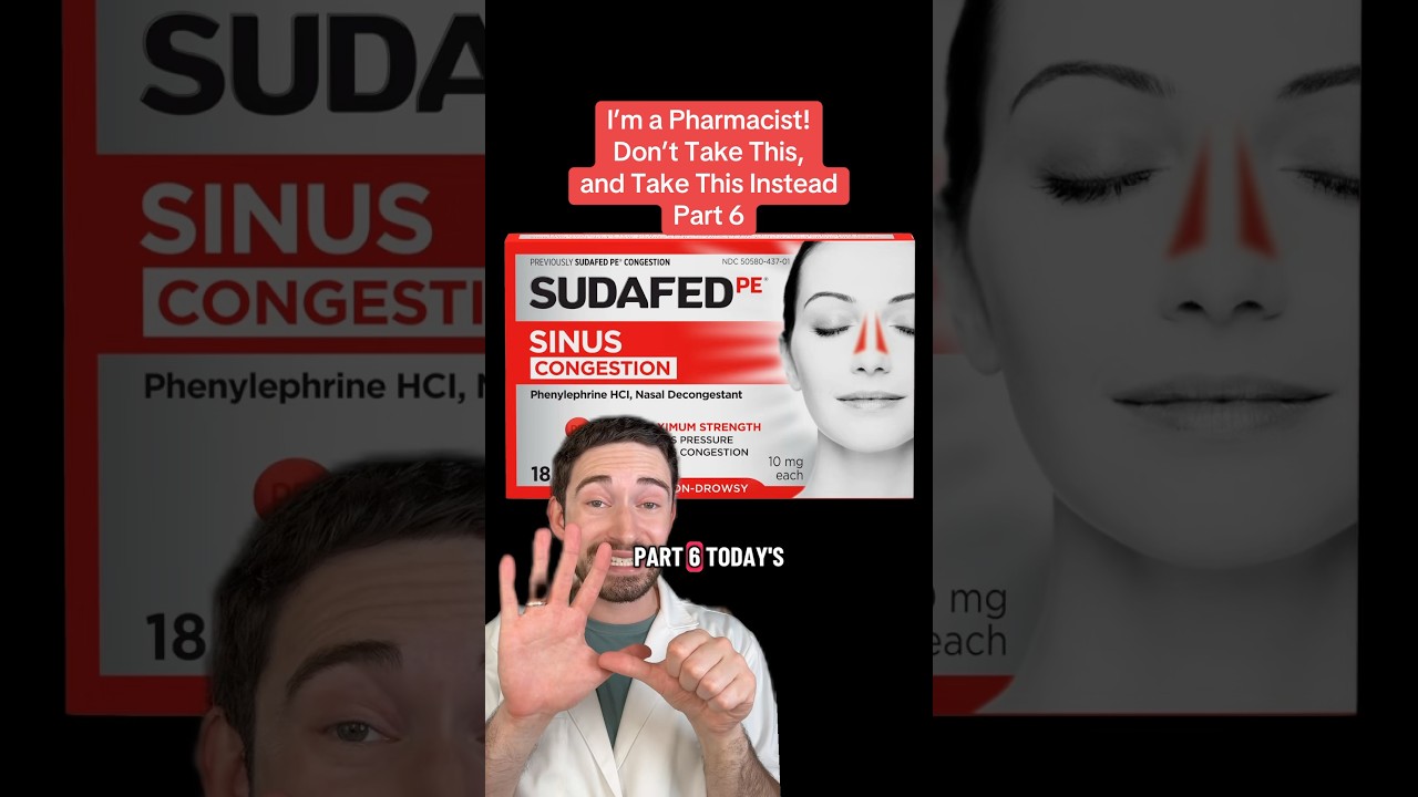 Take THIS not THIS ❌💊 Why phenylephrine (Sudafed PE) doesn&rsquo;t work! Pharmacist explains #congestion