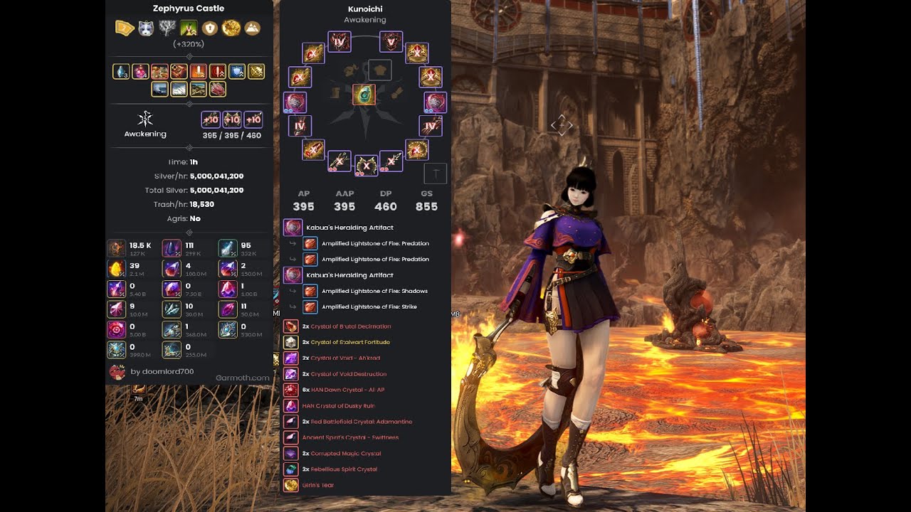 BDO - Zephyros Castle -  18.5k+ trash/hr - 5 Bosses/hr - no agris - Awakened Kunoichi