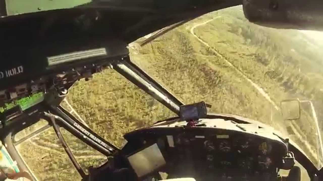 GoPro huey helicopter fertilizing forests in eastern Finland