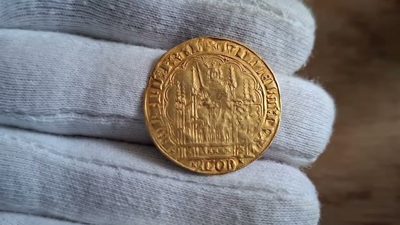 1411 Gouden Klinckaert (écu d'or) Willem VI van Beieren, gold hammered coin.