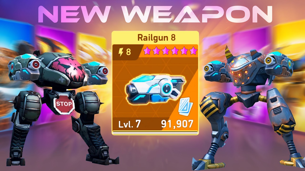 NEW WEAPON Railgun 8 - Lancer & Tengu - Mech Arena