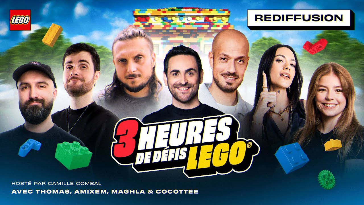 3 heures de défis LEGO, Thomas, @Amixem, @Maghla et @Cocottee_ et Camille Combal