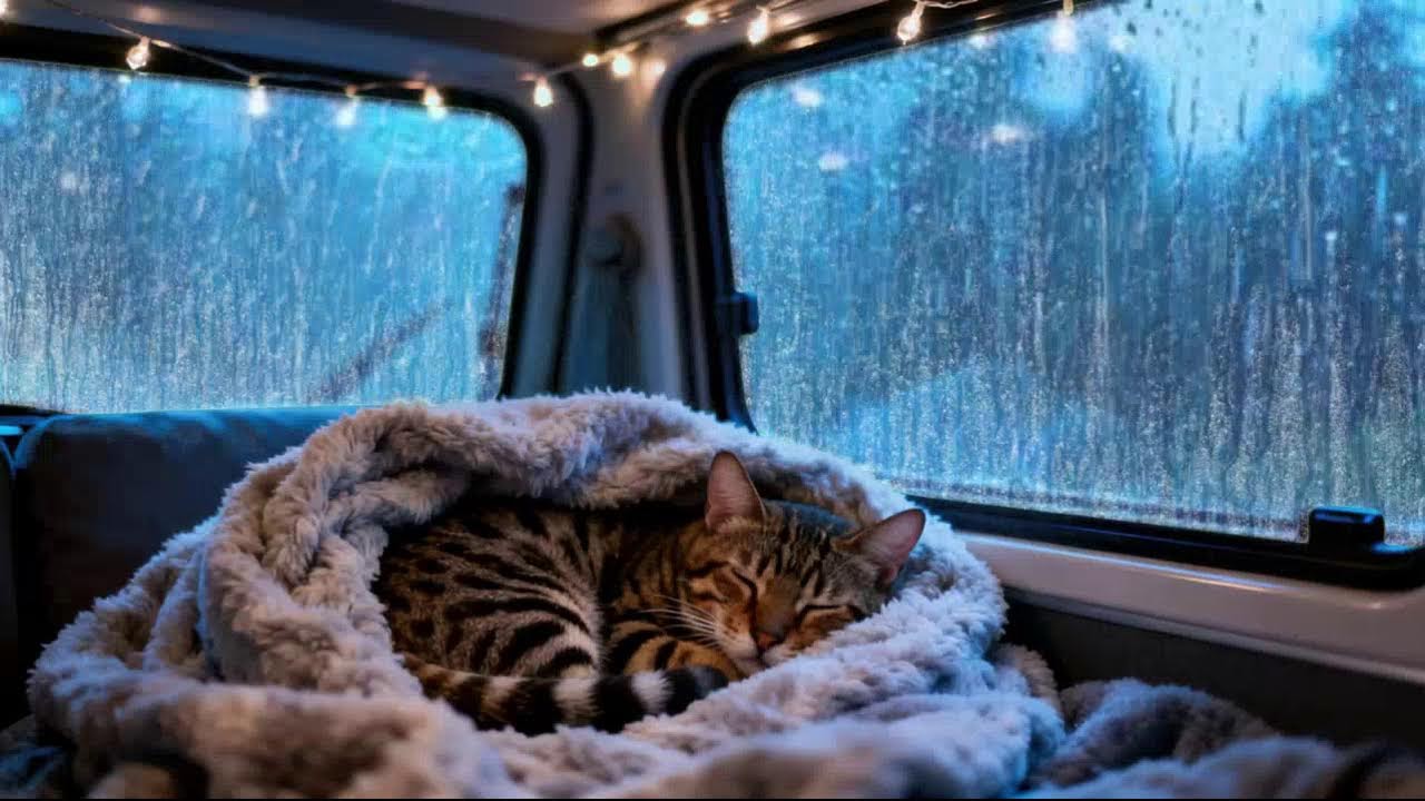 Rain Inside a Cozy Caravan | Relaxing Ambient Sounds for Sleep & Focus