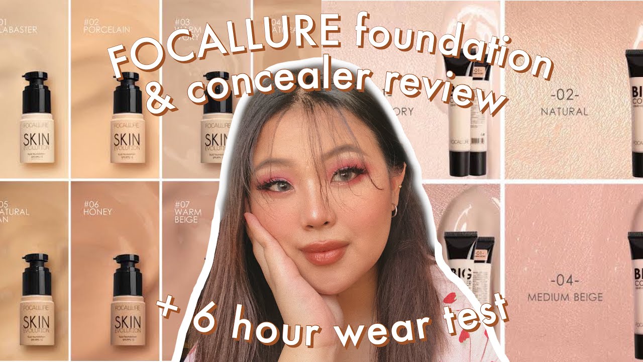 FOCALLURE SKIN EVOLUTION FOUNDATION + BIG COVER CONCEALER REVIEW ( 6 HOUR WEAR TEST! )