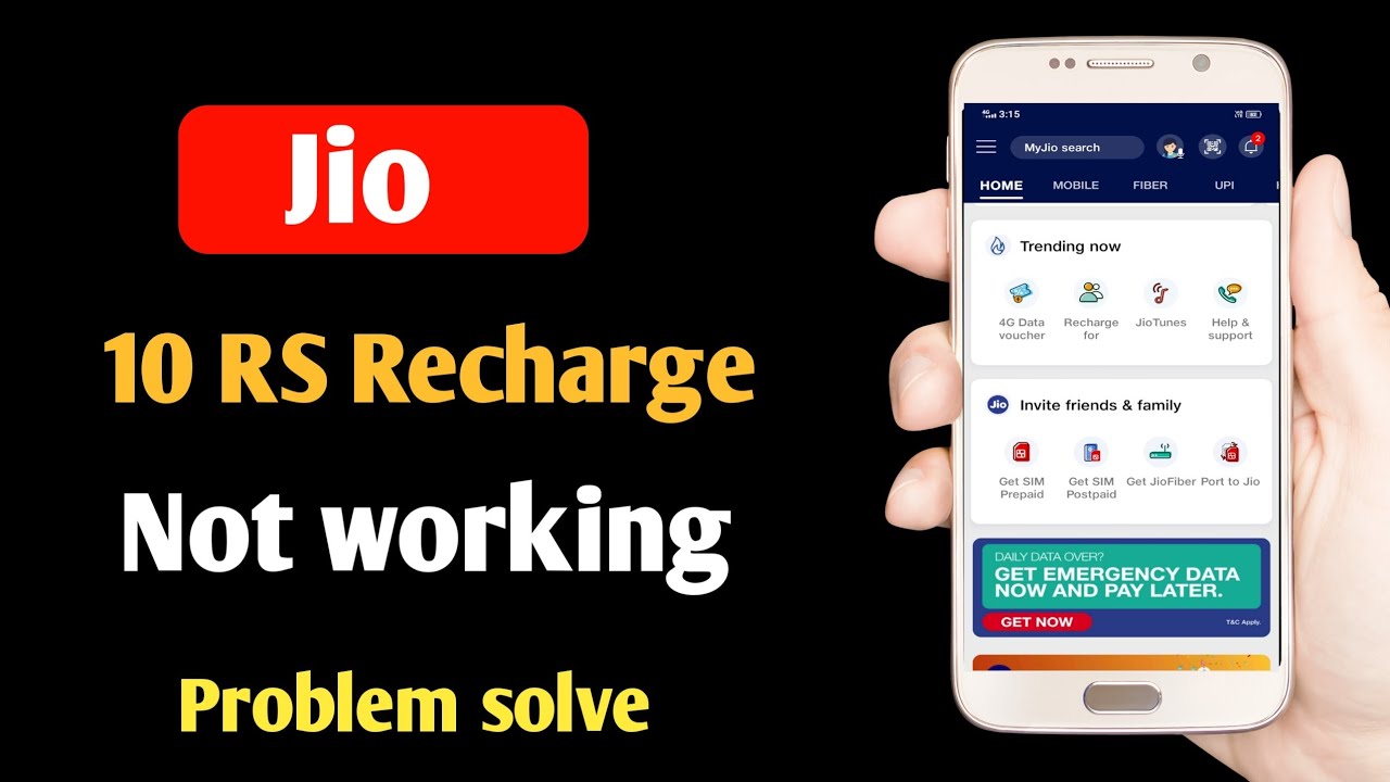 Jio ₹10 recharge not working