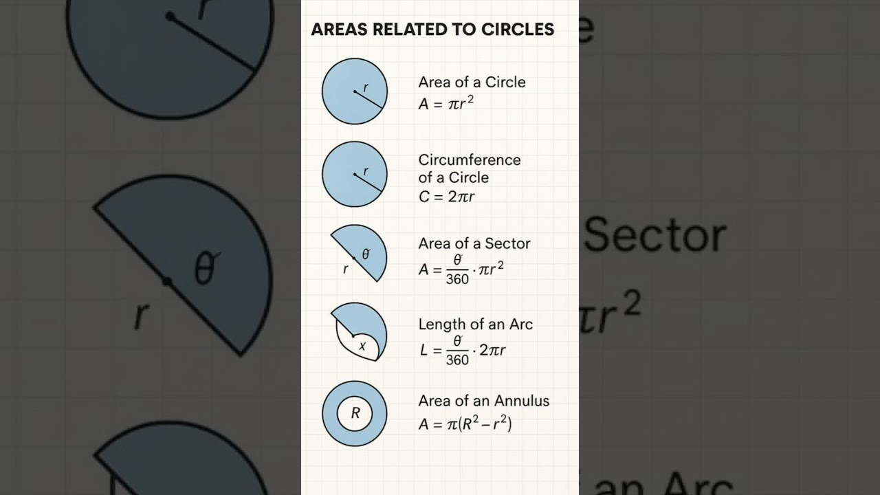 Area related to circles class 10.  #CircleArea#AreaOfCircle#MathsFormula#Geometry