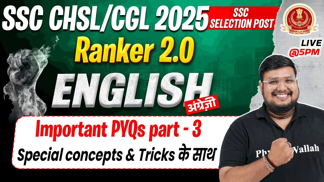 SSC CHSL English 2025 | SSC English Important PYQs - 03 | SSC CGL English Class | By Bhragu Sir