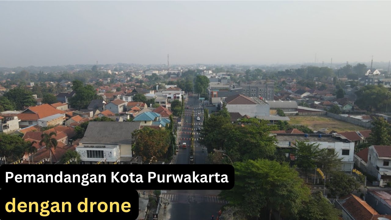 Pemandangan Kota Purwakarta dari udara dengan drone