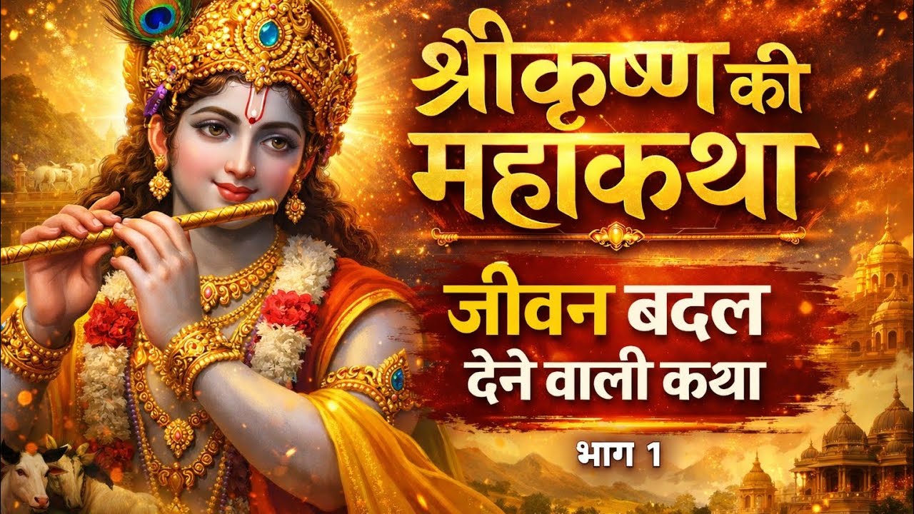 श्रीकृष्ण की महाकथा 🙏 | भाग 1 #krishnakatha #radhakrishnaTip: Title me 2–3 hashtags @radhe108jaap 