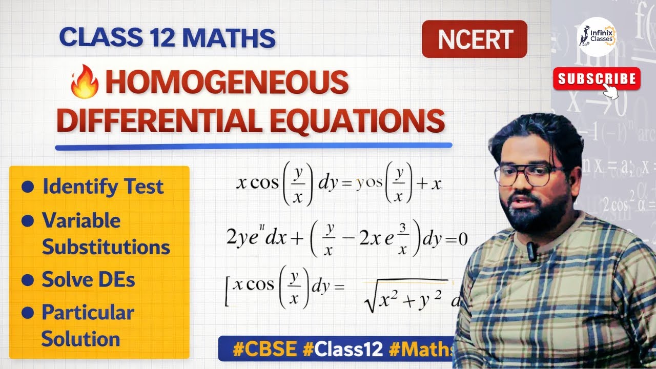 Homogeneous Differential Equation 🔥 Class 12 Maths Ch 9 Part 3 | NCERT | Faiz Sir #differentiation