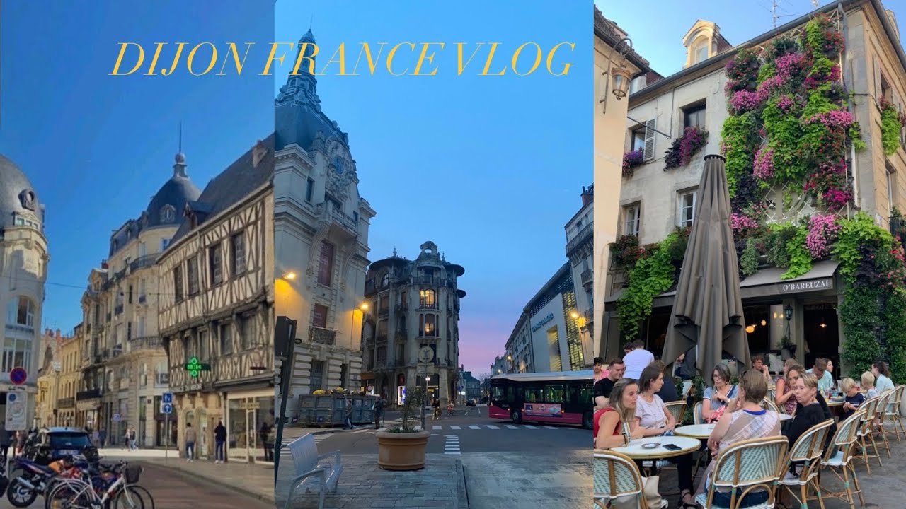 Dijon France vlog: restaurants and cafes, late night city, macaroons and colourful croissant etc.