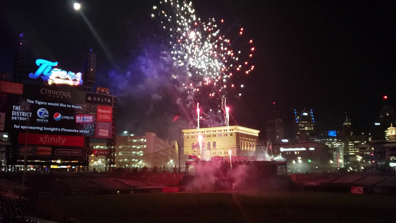 Detroit Tigers Comerica Park fireworks September 13 2019