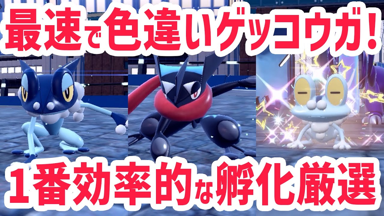【最速】1番簡単に色違いのゲッコウガ・ゲコガシラ・ケロマツを厳選する方法を徹底解説！【 ポケモンsv 孵化厳選 】