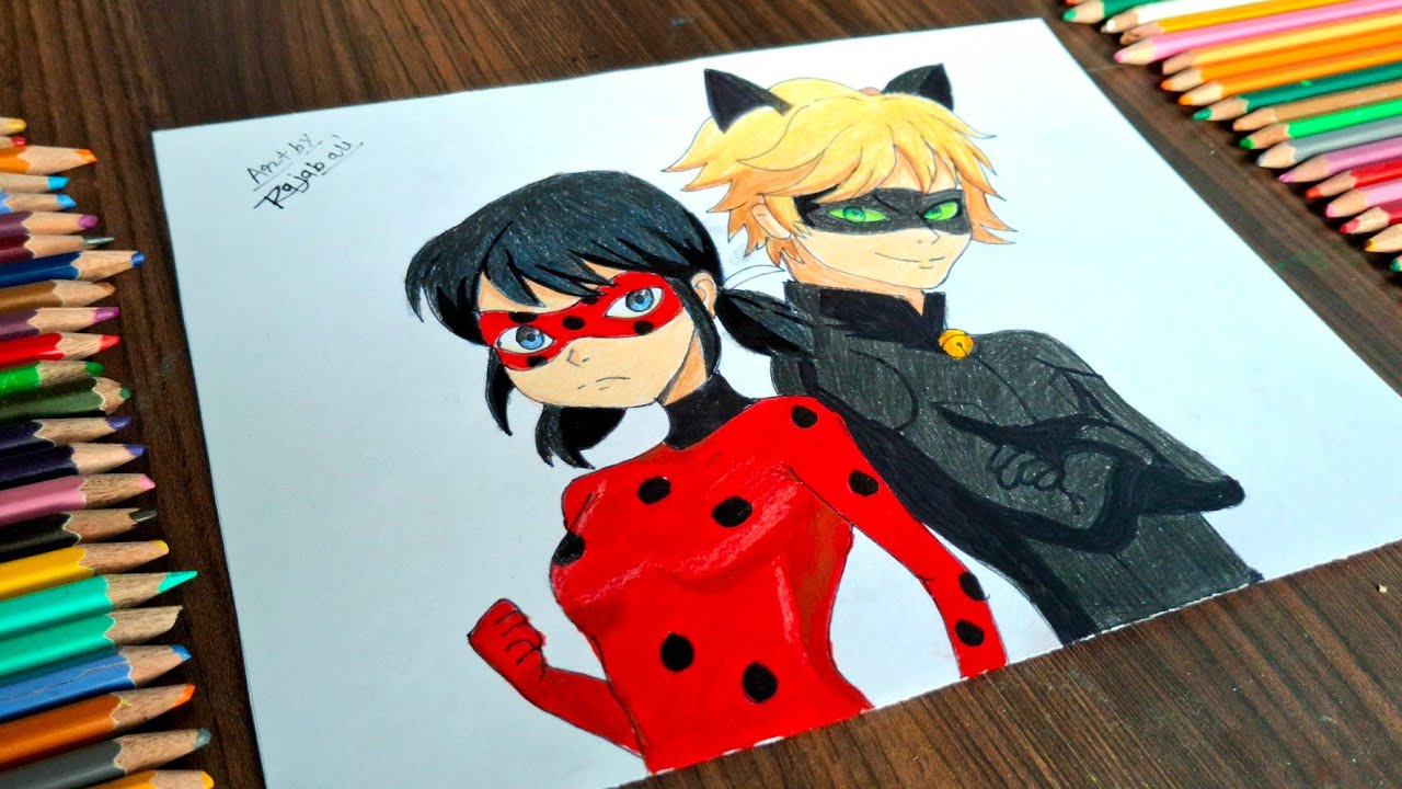 Miraculous Ladybug and Cat Noir Drawing