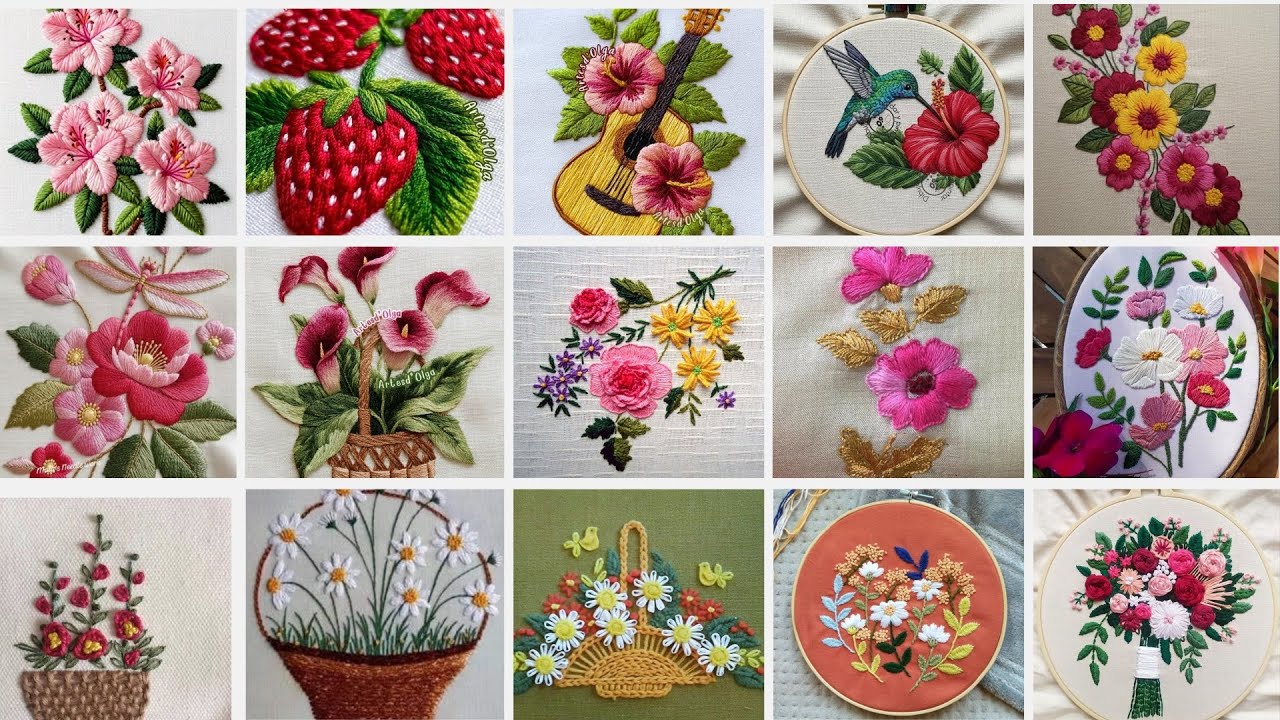Beautiful Floral beautiful hand embroidery design ideas 🪡💐 RF Handcraft 
