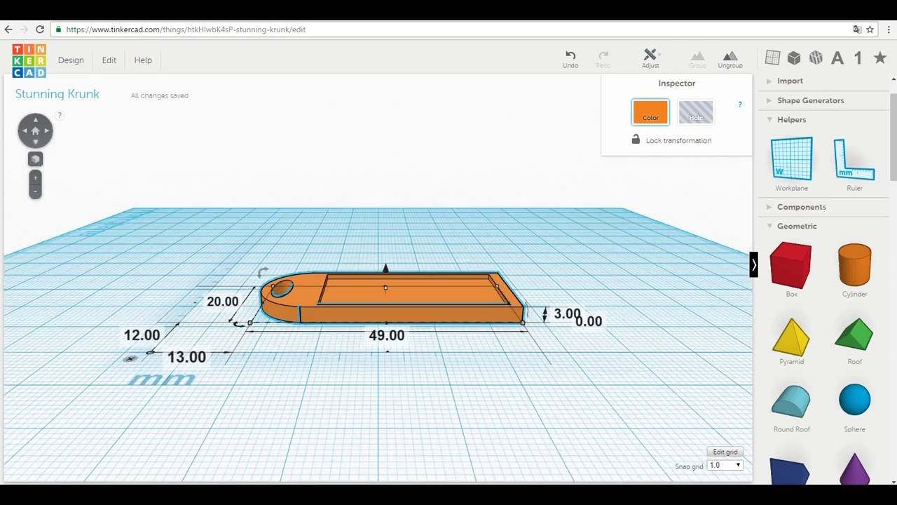 Tutorial Tinkercad modelowanie 3d : Bryloczek do kluczy