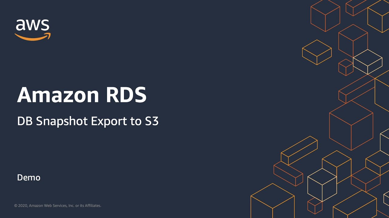 Amazon RDS Snapshot Export to S3