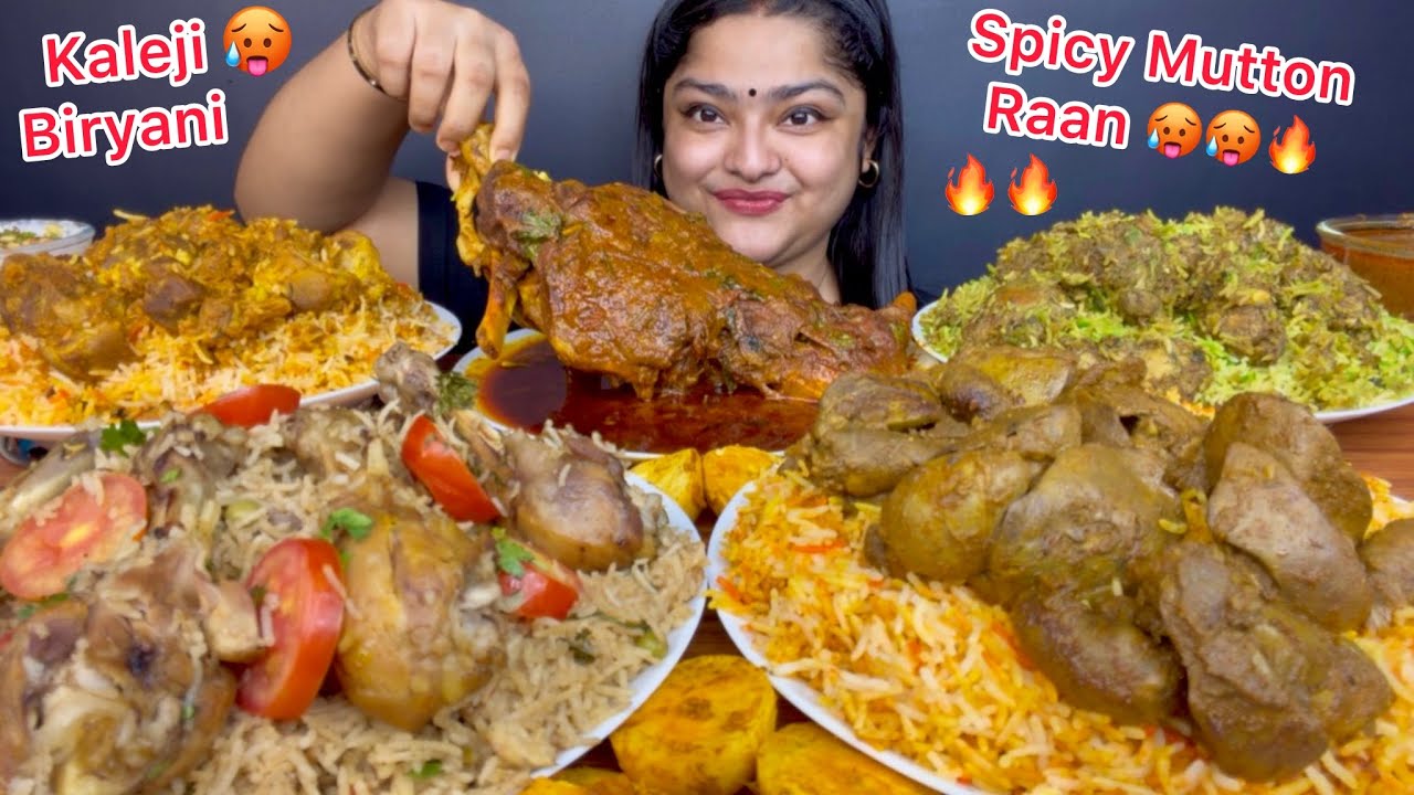 SPICY MUTTON RAAN CURRY, CHICKEN KALEJI BIRYANI, MUTTON HYDERABADI BIRYANI, CHICKEN HARIYALI BIRYANI