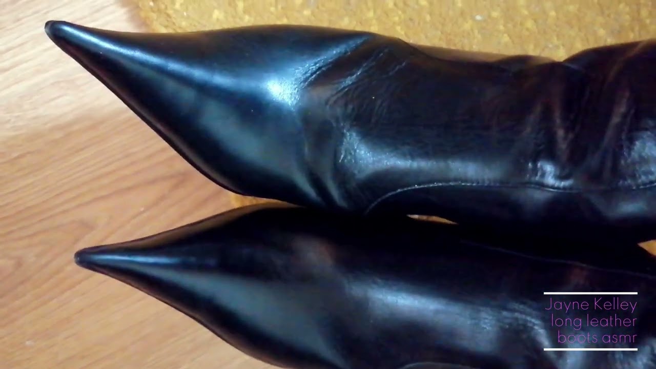 Ultra Pointy Long Stiletto Boots Leather Asmr shoeplay With Closeups
