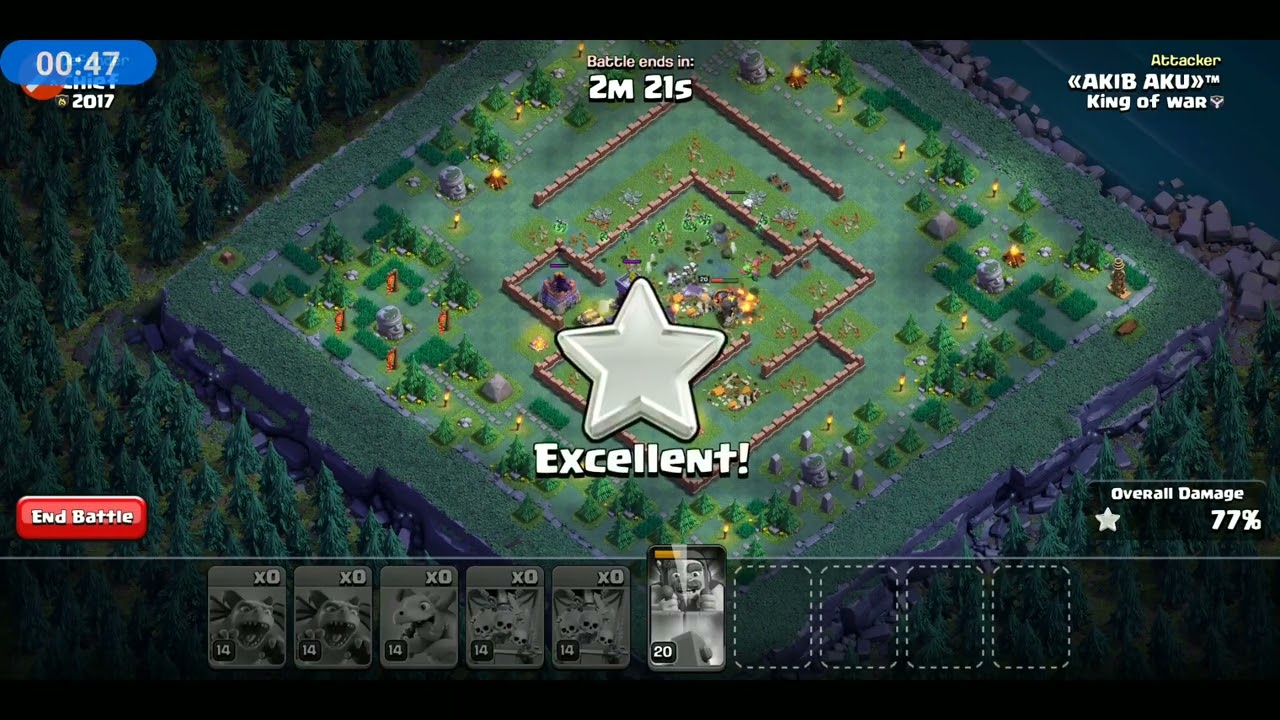 clash of clans 10th anniversary Day 6 easy 3 star attack builderbase in 1 min|2017|mass minions