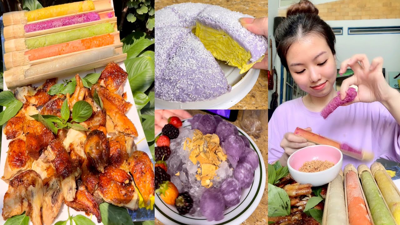 Gà nướng cơm lam ngũ sắc, Ngon 😋 | KIMKHÁNHNÈ Vitaminkk