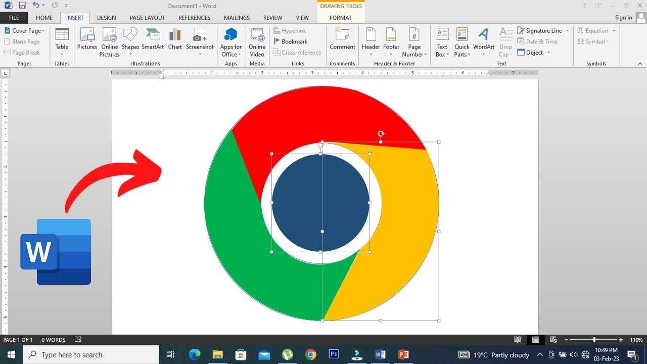 Chrome Logo Design in MS Word | How to Create Chrome Logo in Microsoft Word | Muabi Design
