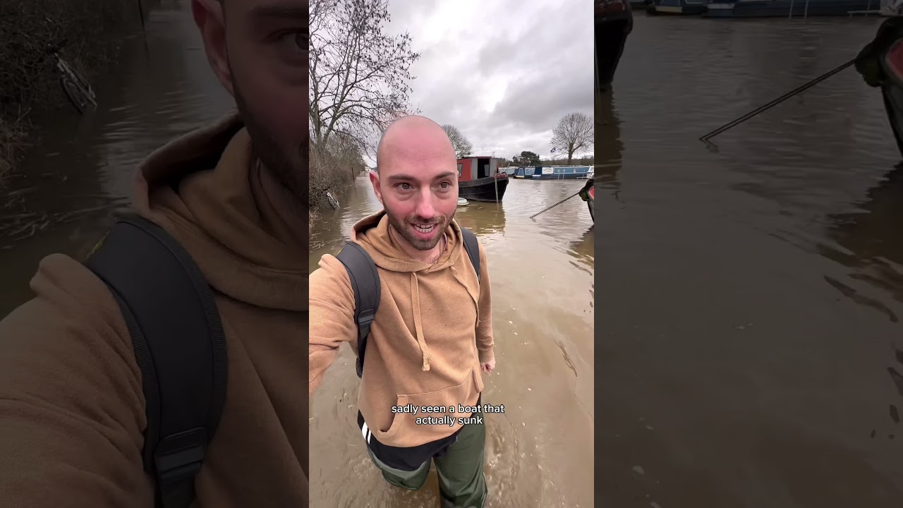FLOODED on our Narrowboat home: Part 1  #flooding #flood #boat #boatlife #climatechange #shorts
