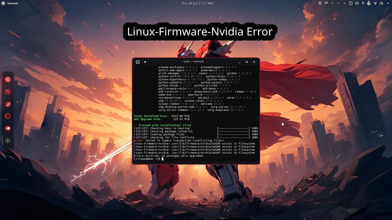 (SOLVED) Linux Firmware Nvidia Error Conflict While Pacman Syu On Endeavour OS