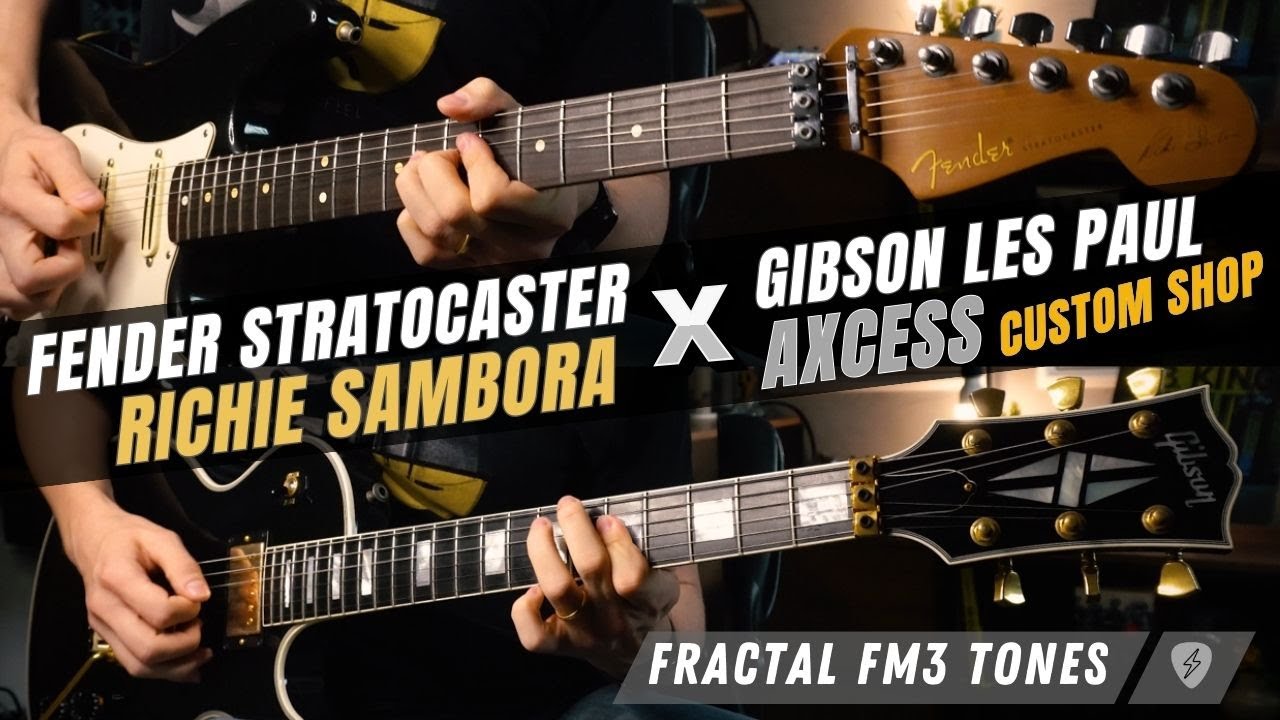 Guitar Face-Off: Fender Richie Sambora Strat vs Gibson Les Paul Axcess | Fractal FM3 Tones & Jam