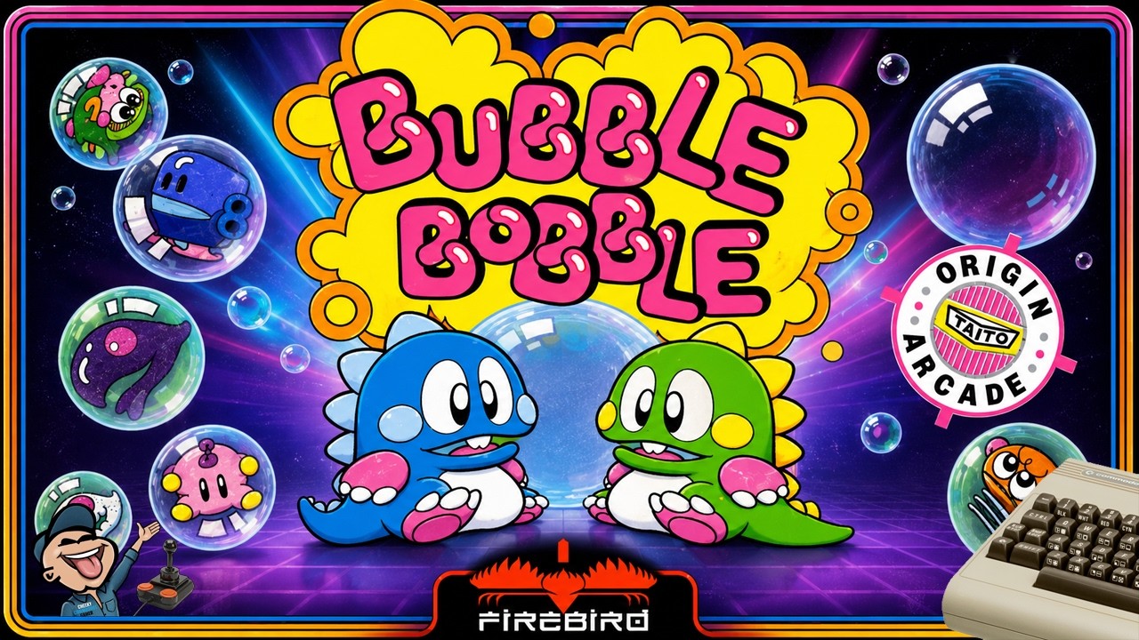 BUBBLE BOBBLE – Commodore 64 (1987) | Firebird’s Addictive Arcade Classic with Co-op Bubble Action