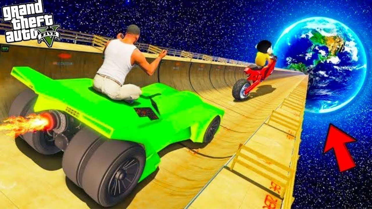 Shinchan and Franklin Found Tunnel to Space Parkour Challenge in GTA 5