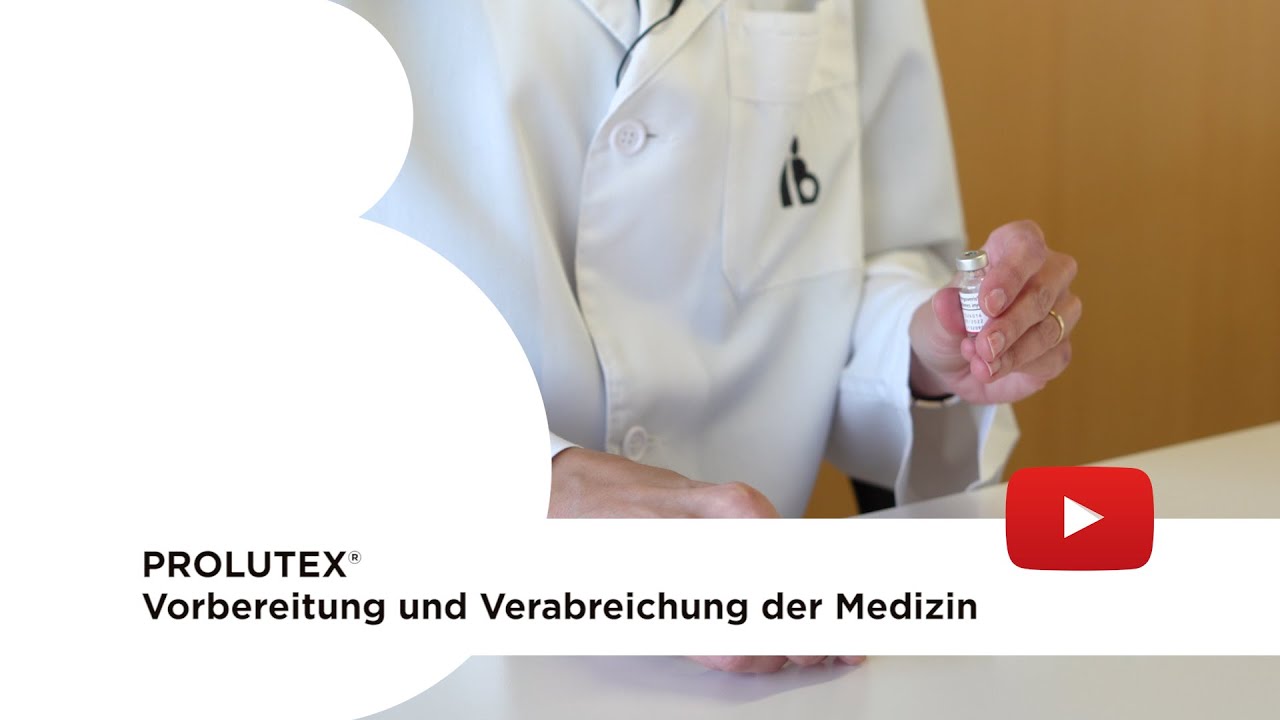 Prolutex®: Vorbereitung und Verabreichung der Medizin. Instituto Bernabeu
