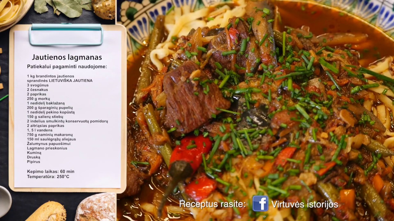 Uzbeki&scaron;kas jautienos lagmanas pagal PLOV.LT / Uzbek lagman on qozon