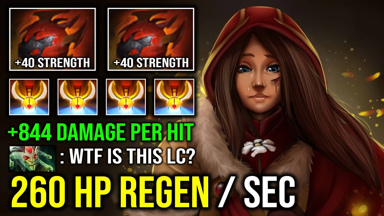 WTF 260 HP REGEN PER SEC Double Heart of Tarrasque Max Duel 844 Damage Per Hit LC Dota 2