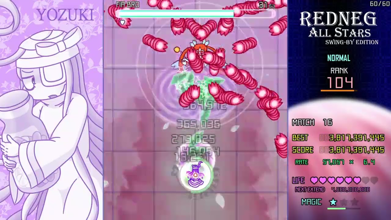 [PC] Redneg AllStars: Swing-By Edition - Boss Rush Normal 1cc Yozuki TLB-ALL