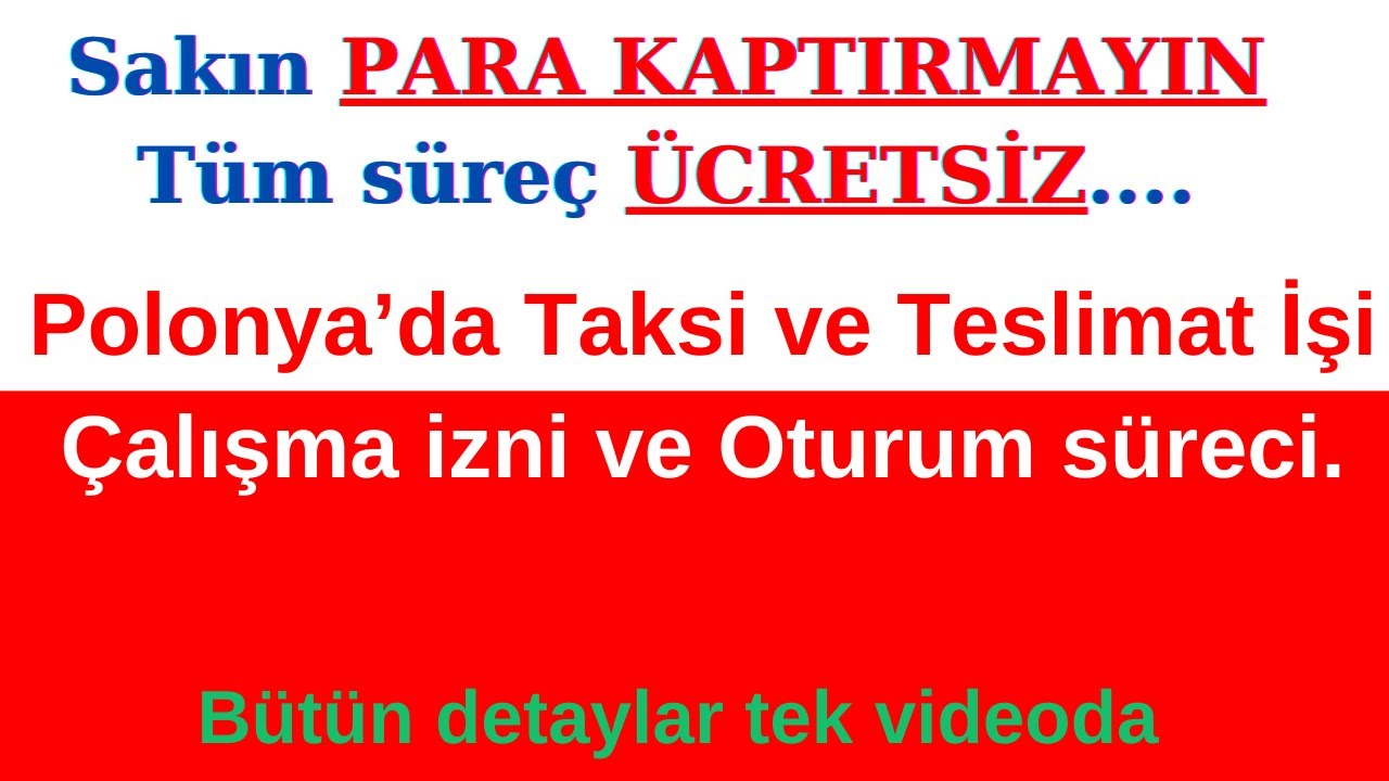 Polonya'ya Gelmek İçin Sakın Para Kaptırmayın.