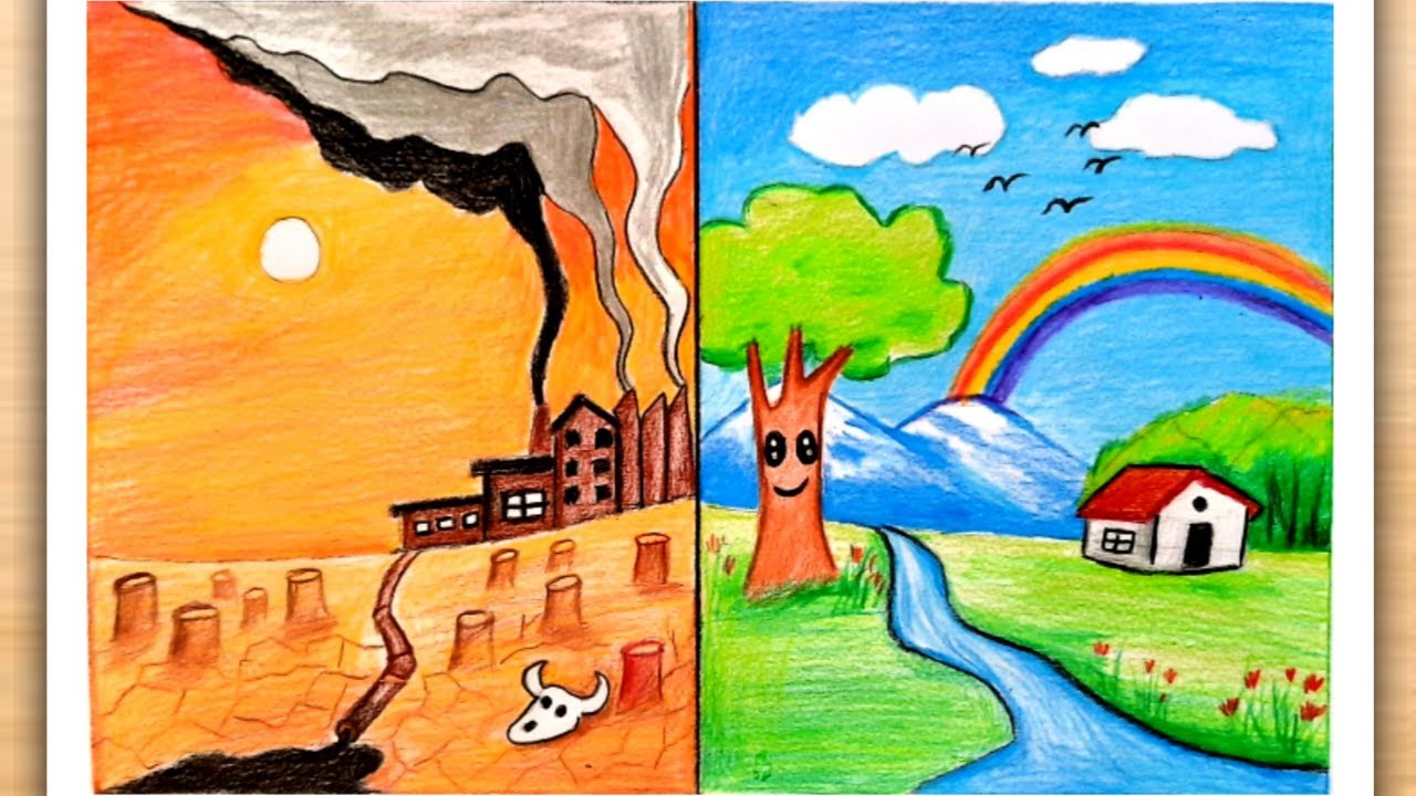 World Environment Day Drawing | Environment Day Drawing Easy | Save Environment Poster Drawing