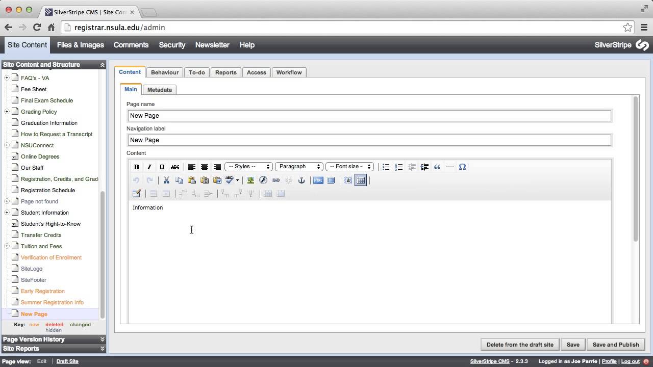 Silverstripe Tutorial 3: Creating A New Page
