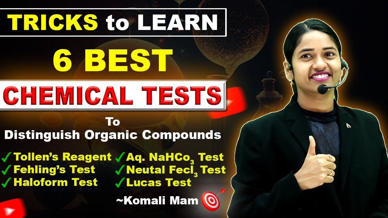 Tricks to learn 6 Best Chemical Tests to Distinguish Organic Compound | Komali Mam | Class 12| NEET💥
