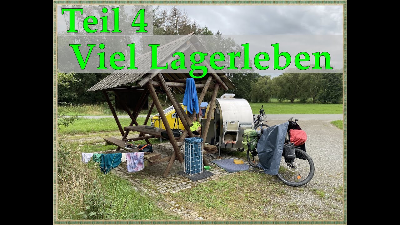Teil 4 Bleilochtalsperre, Waschen, Kochsack Kochen. Mit Fahrradwohnwagen das Haus immer dabei haben.