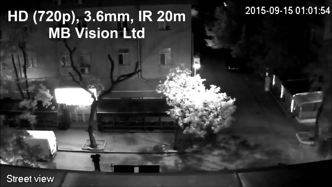 Demo of HD security camera vs 800TVL, 960H CCTV camera - night mode