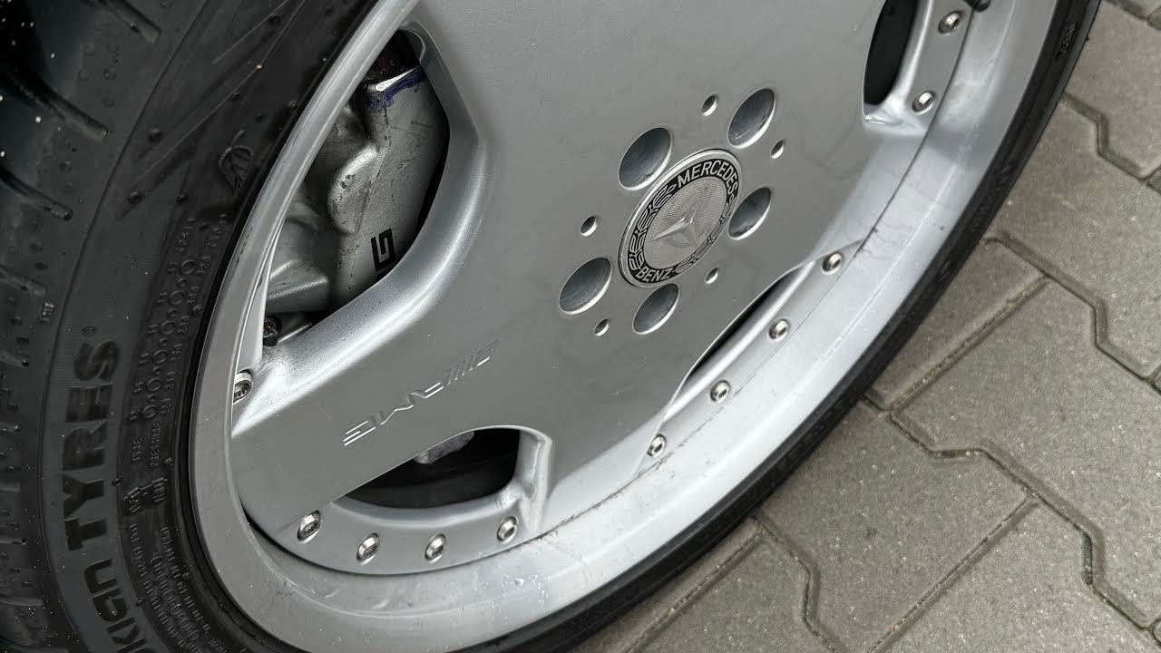 Test hamulc&oacute;w Mercedes R129 po modyfikacji przedniego układu hamulcowego zaciski r230 55 AMG sl500
