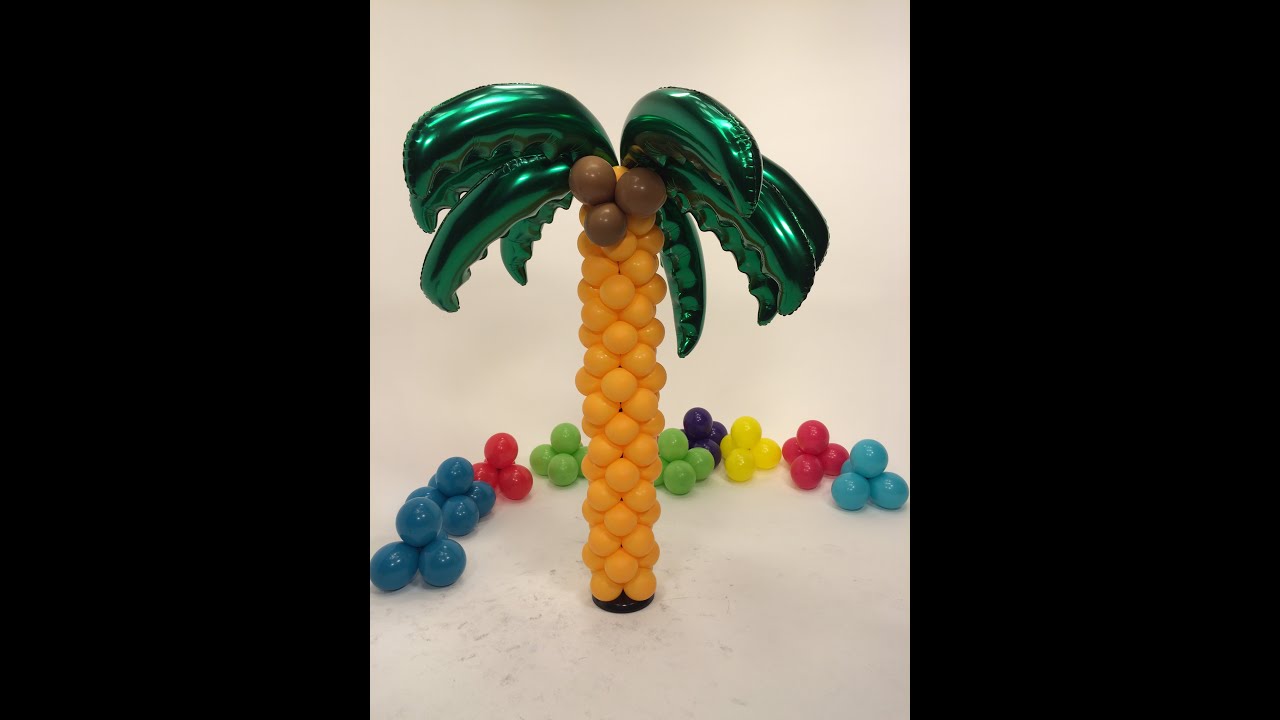 Balloon Palm Tree Tower - DIY Tutorial