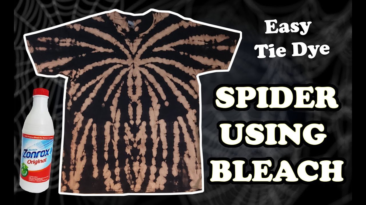 SPIDER TIE DYE using bleach | Bleach Tie Dye