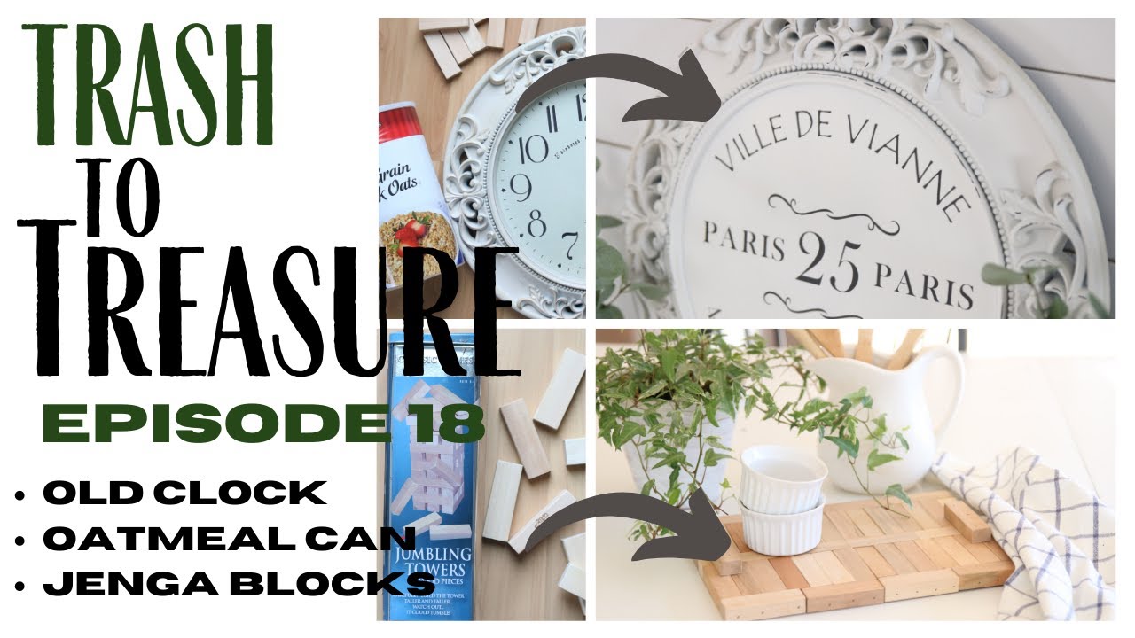Trash to Treasure 18 ~ Jenga Block Ideas ~ Clock Makeover ~ Repurposed Home Decor