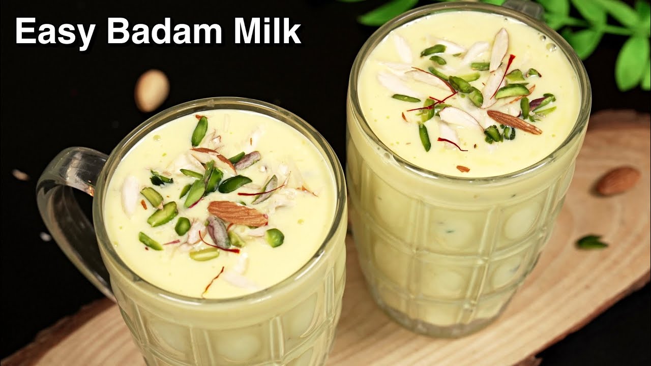 Easy Badam Shake Recipe - Badam Milk | Almond Milk Shake
