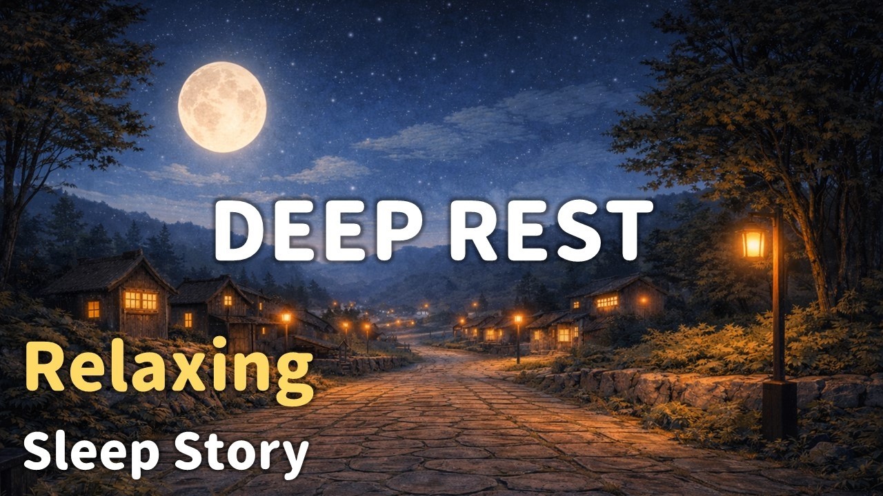 Quiet Sleep Story for Deep Rest 🐱🌙 | Moonlight Town Night Walk