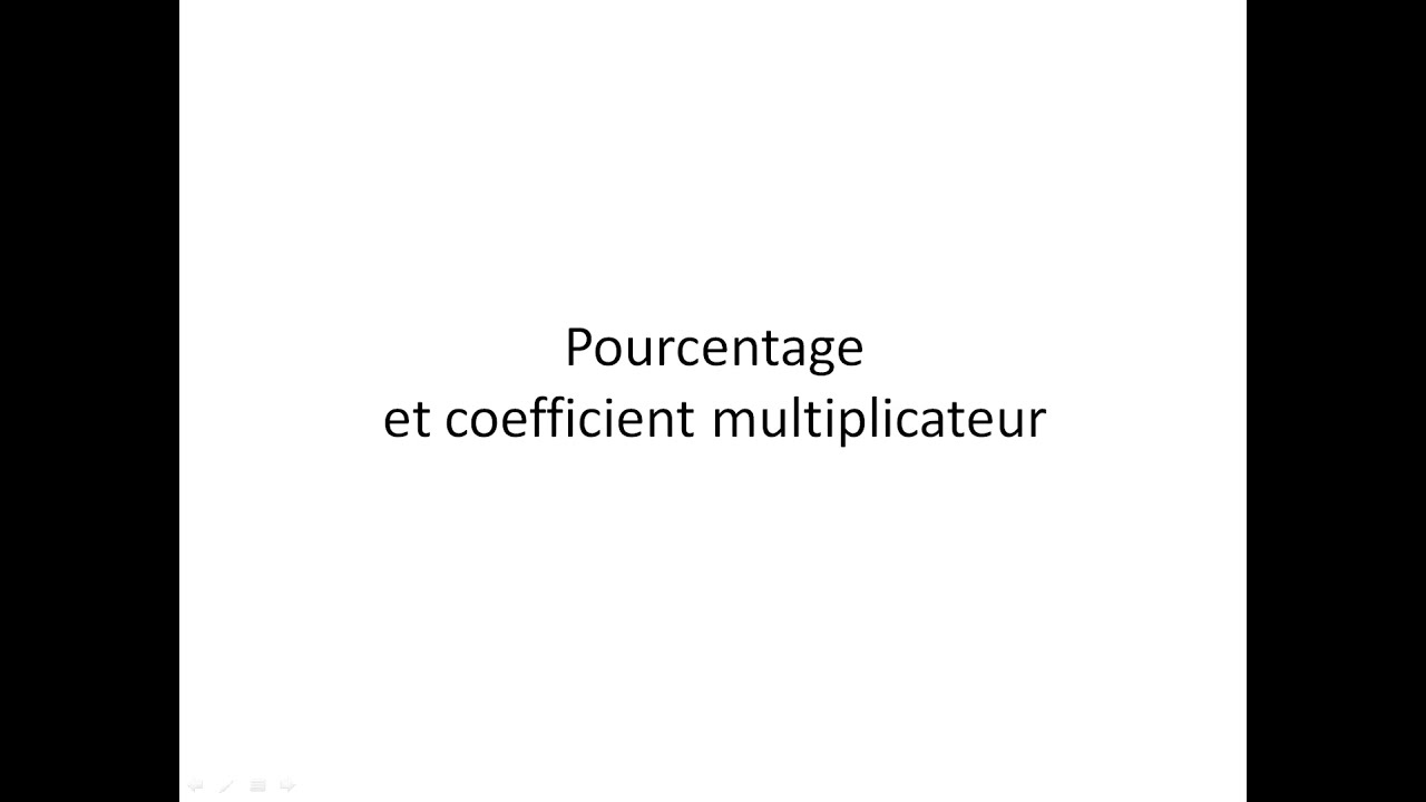Pourcentage et coefficient multiplicateur